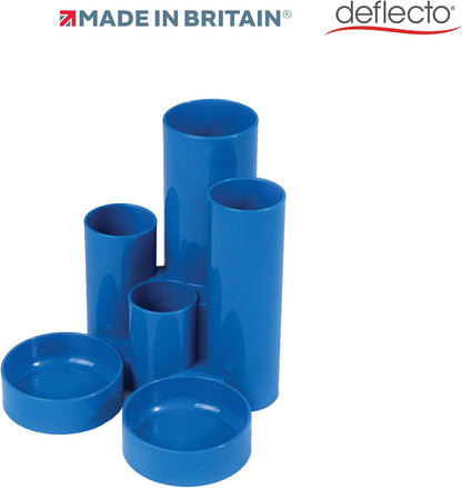 Deflecto Tube Style Pen Tidy Blue - Pencil Pots For Classroom - Desk Tidy - Pencil Holders - Pen Pots For Desk Accessories - Desk Organiser