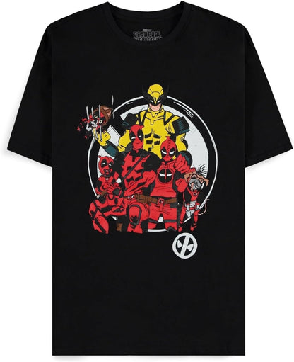 Marvel Deadpool-Family Portrait-Men's Short Sleeved T-Shirt Uomo S Nero