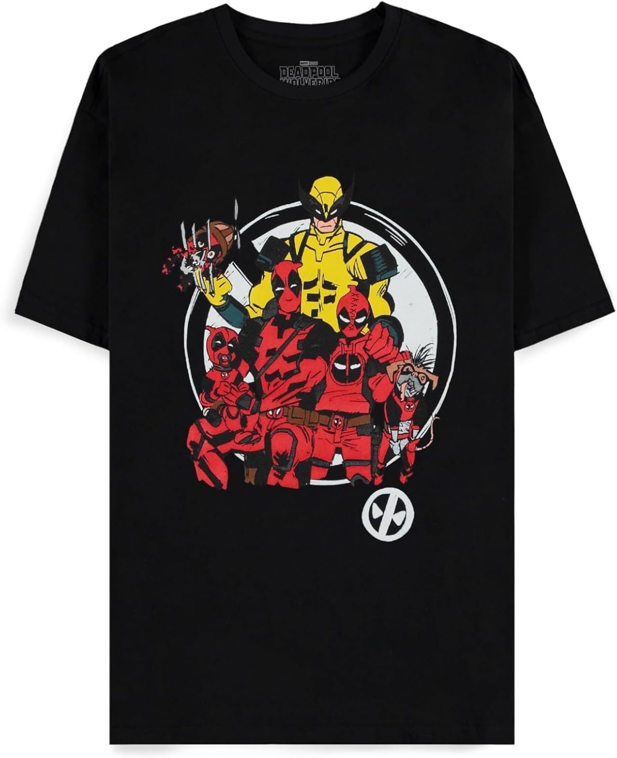 Marvel Deadpool-Family Portrait-Men's Short Sleeved T-Shirt Uomo XXL Nero