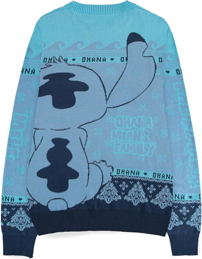 Disney Lilo Stitch Christmas Jumper Felpa Unisex-Adulto XXL Blu