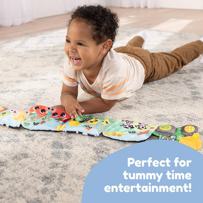 Lamaze John Deere Farm to Table Journey | Soft Fold Out Baby Book with Colourful and Black and White Panels, Crinkle Sounds, Squeaker, Ribbons, Teether | Sensory Toys for Babies from 6+ Months