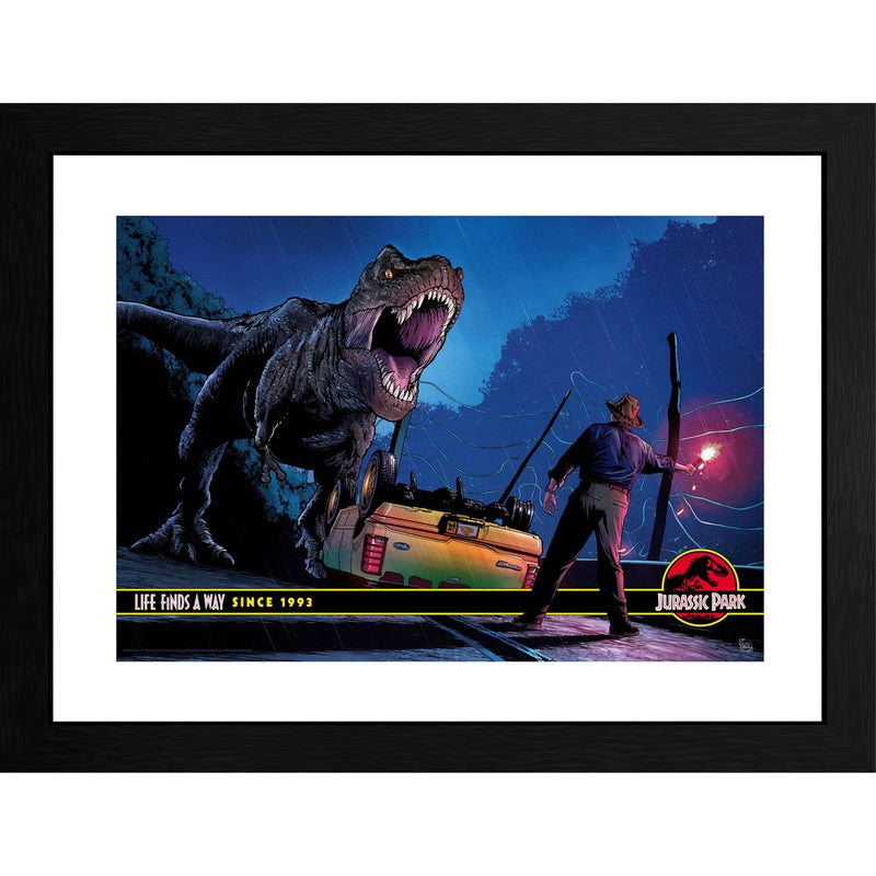 Jurassic Park - Framed Print Alan Grant Vs T-Rex (30X40) X2