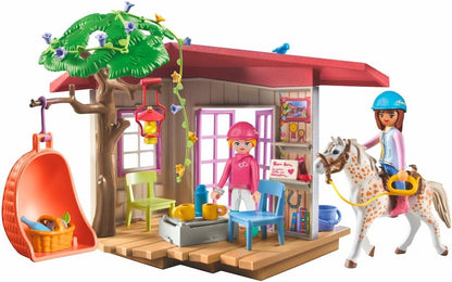 PLAYMOBIL Horses of Waterfall 71638 Geheimes Clubhaus für Pferdefans, inklusive Zwei Figuren, einem Pferd und einem Geheimversteck für Utensilien, nachhaltiges Spielzeug für Kinder ab 5 Jahren