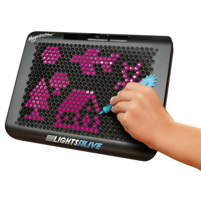 Megasketcher Tomy Lights Alive | Light Up Drawing Pad for Kids, Includes Pen with Roller, 2 Stencils | Drawing Toys for Ages 3+ Years