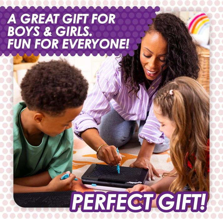 Megasketcher Tomy Lights Alive | Light Up Drawing Pad for Kids, Includes Pen with Roller, 2 Stencils | Drawing Toys for Ages 3+ Years