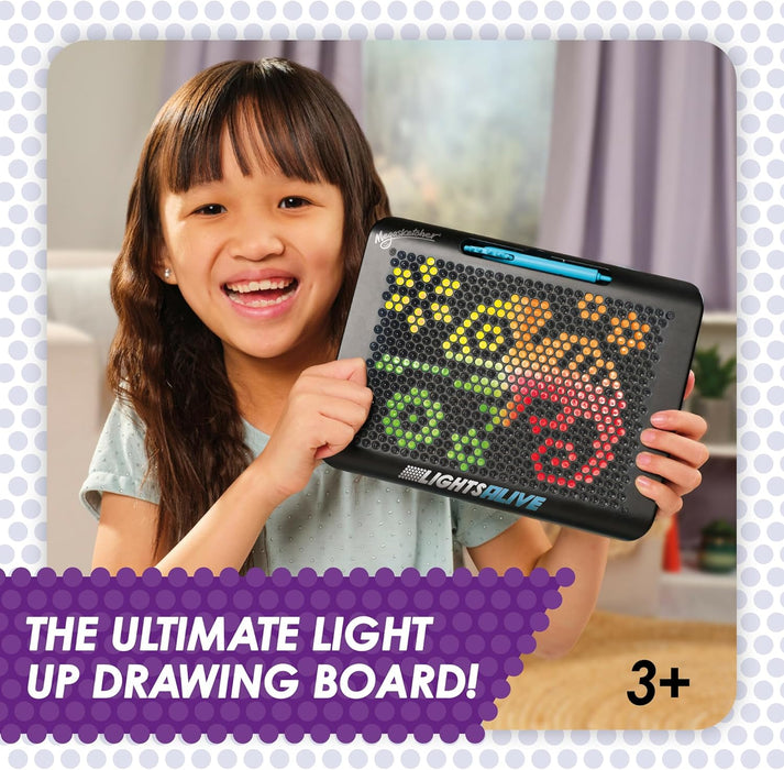 Megasketcher Tomy Lights Alive | Light Up Drawing Pad for Kids, Includes Pen with Roller, 2 Stencils | Drawing Toys for Ages 3+ Years