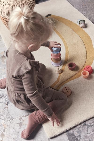OYOY Tawa Siliconen stapelbekers Living DesignKleur: Vanille/Kersenrood