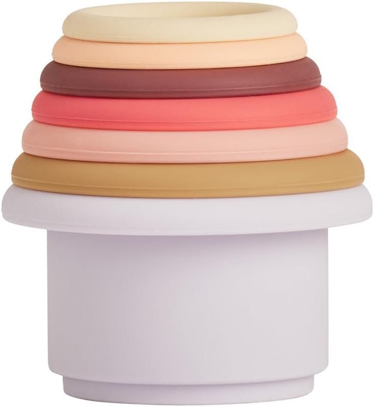 OYOY Tawa Siliconen stapelbekers Living DesignKleur: Vanille/Kersenrood
