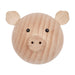 OYOY Mini Wall Hook Made of Wood Piglet Coat Hook for Children's Room 5.5 x 5 x 5 cm