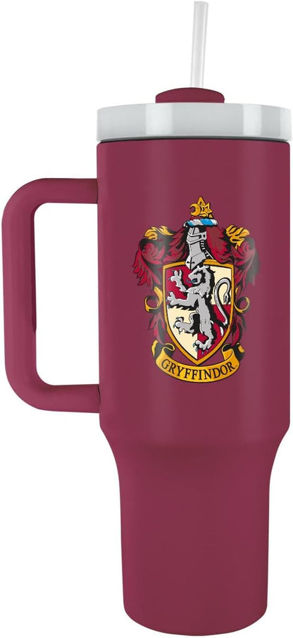 Pyramid International Harry Potter Gryffindor 40oz/1200ML Tumbler with Straw and Lid, Advanced Double-Wall Vacuum Insulation, Keeps Beverages Cold Up to 11 Hours, Hot Up to 7 Hours, BPA-Free