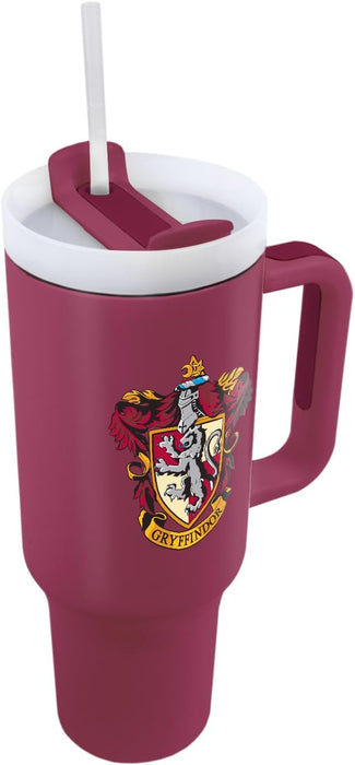 Pyramid International Harry Potter Gryffindor 40oz/1200ML Tumbler with Straw and Lid, Advanced Double-Wall Vacuum Insulation, Keeps Beverages Cold Up to 11 Hours, Hot Up to 7 Hours, BPA-Free