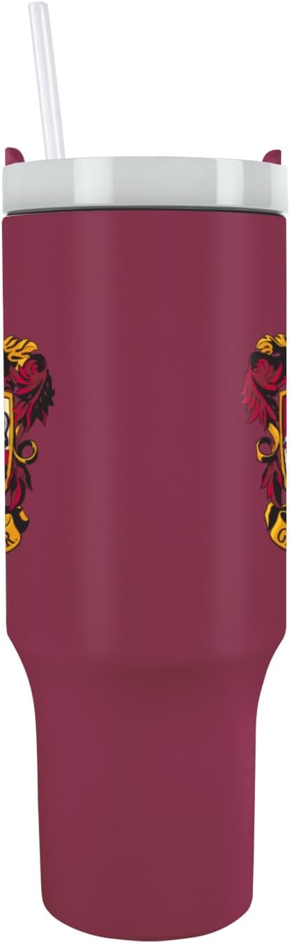 Pyramid International Harry Potter Gryffindor 40oz/1200ML Tumbler with Straw and Lid, Advanced Double-Wall Vacuum Insulation, Keeps Beverages Cold Up to 11 Hours, Hot Up to 7 Hours, BPA-Free