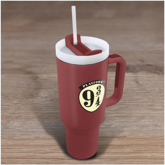 Pyramid International Harry Potter Gryffindor 40oz/1200ML Tumbler with Straw and Lid, Advanced Double-Wall Vacuum Insulation, Keeps Beverages Cold Up to 11 Hours, Hot Up to 7 Hours, BPA-Free