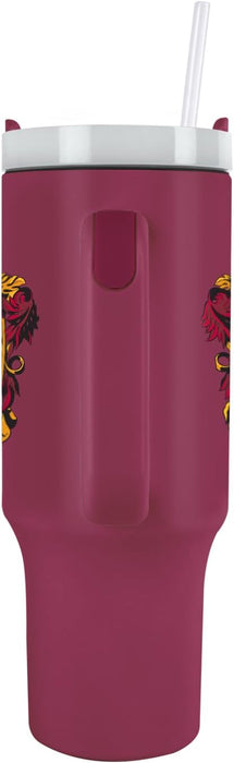 Pyramid International Harry Potter Gryffindor 40oz/1200ML Tumbler with Straw and Lid, Advanced Double-Wall Vacuum Insulation, Keeps Beverages Cold Up to 11 Hours, Hot Up to 7 Hours, BPA-Free