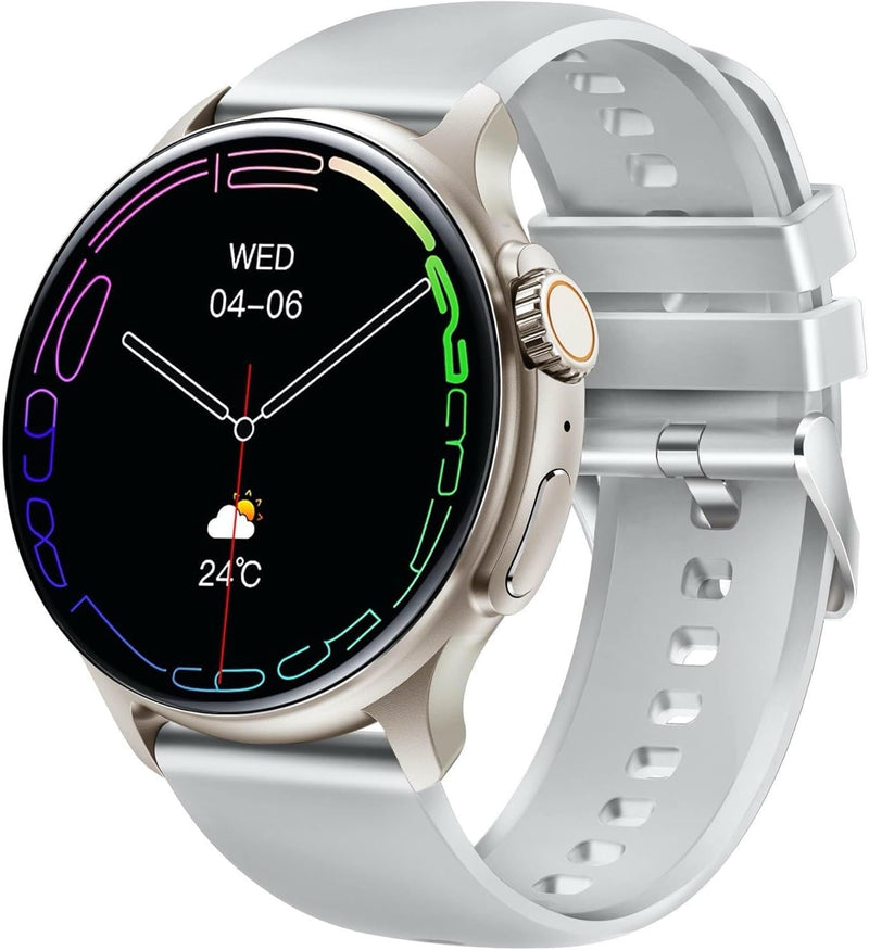 Emporia Watch Joy Smart Watch for Men & Women, Fitness Watch, Sports Watch, Seniors Health Watch, Phone Function, Bluetooth, Alarm Clock, Grey