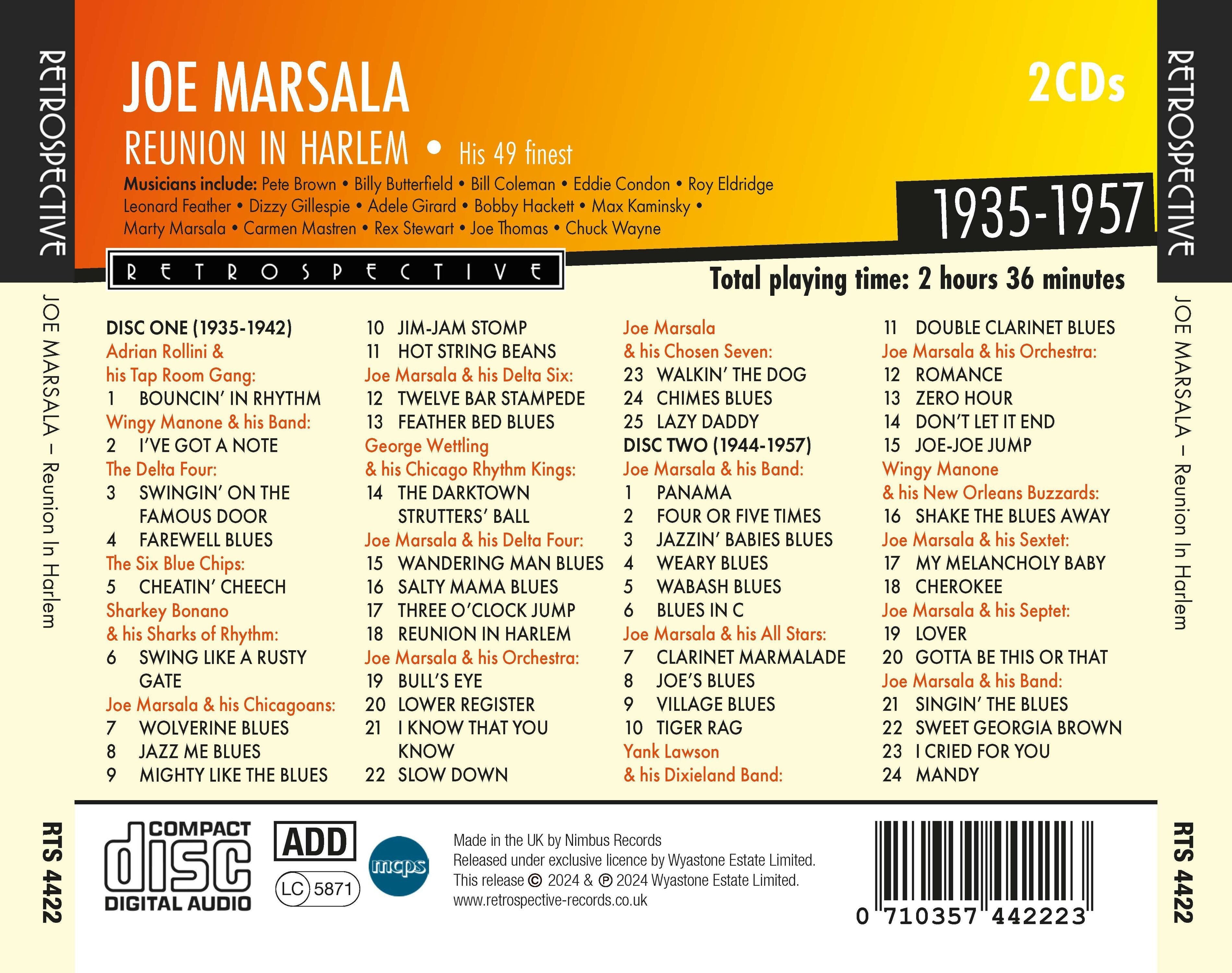 Joe Marsala: Reunion in Harlem: His 49 Finest 1935-1957