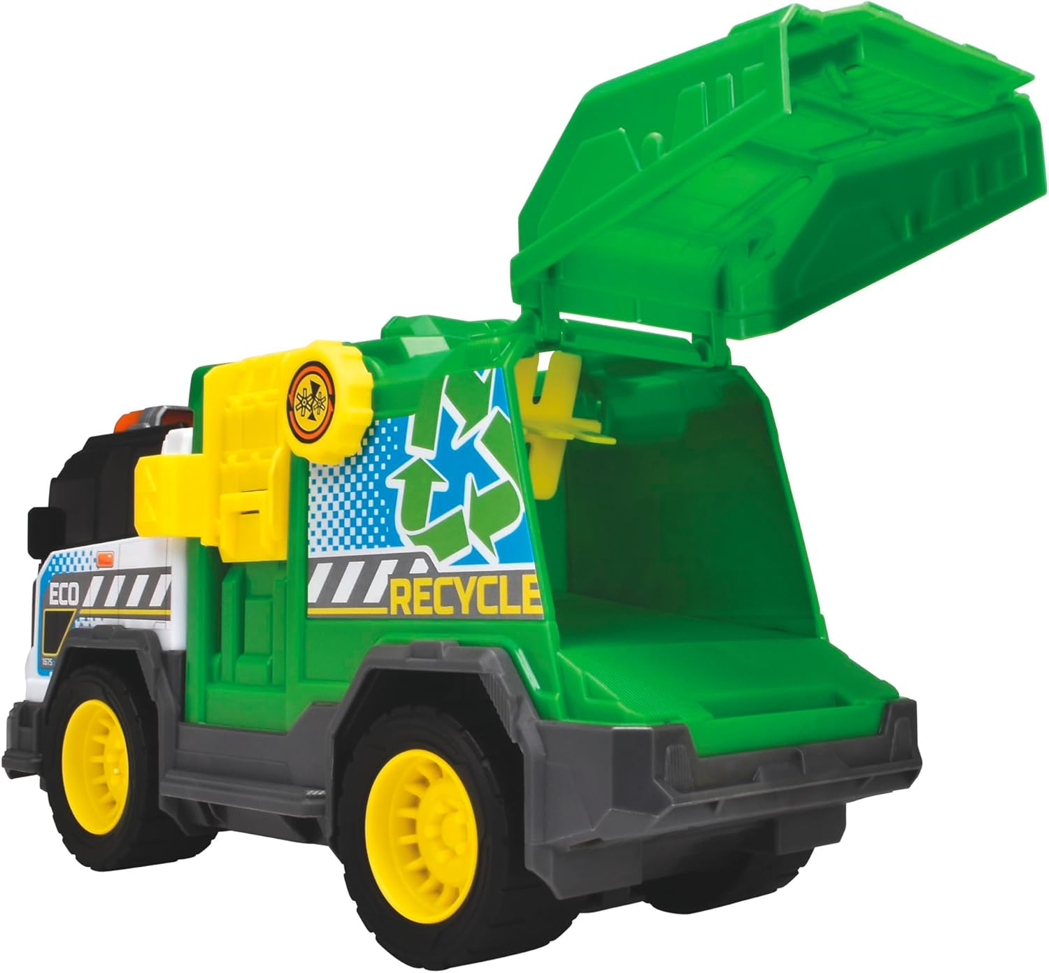 Dickie Toys - Recycle Truck (30 cm) - Large Rubbish Car from 3 Years with Functions & Accessories, Toy Waste Removal for Children with Light & Sound, Includes Batteries