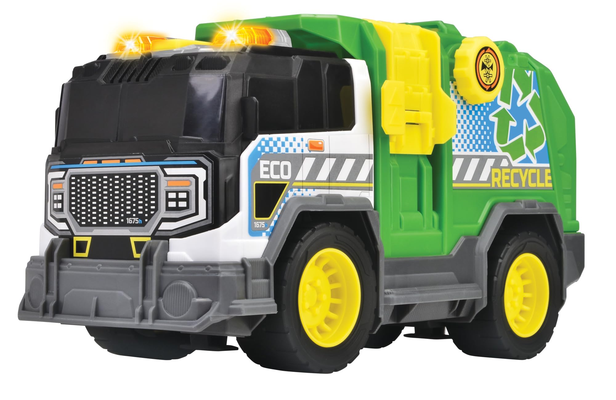 Dickie Toys - Recycle Truck (30 cm) - Large Rubbish Car from 3 Years with Functions & Accessories, Toy Waste Removal for Children with Light & Sound, Includes Batteries