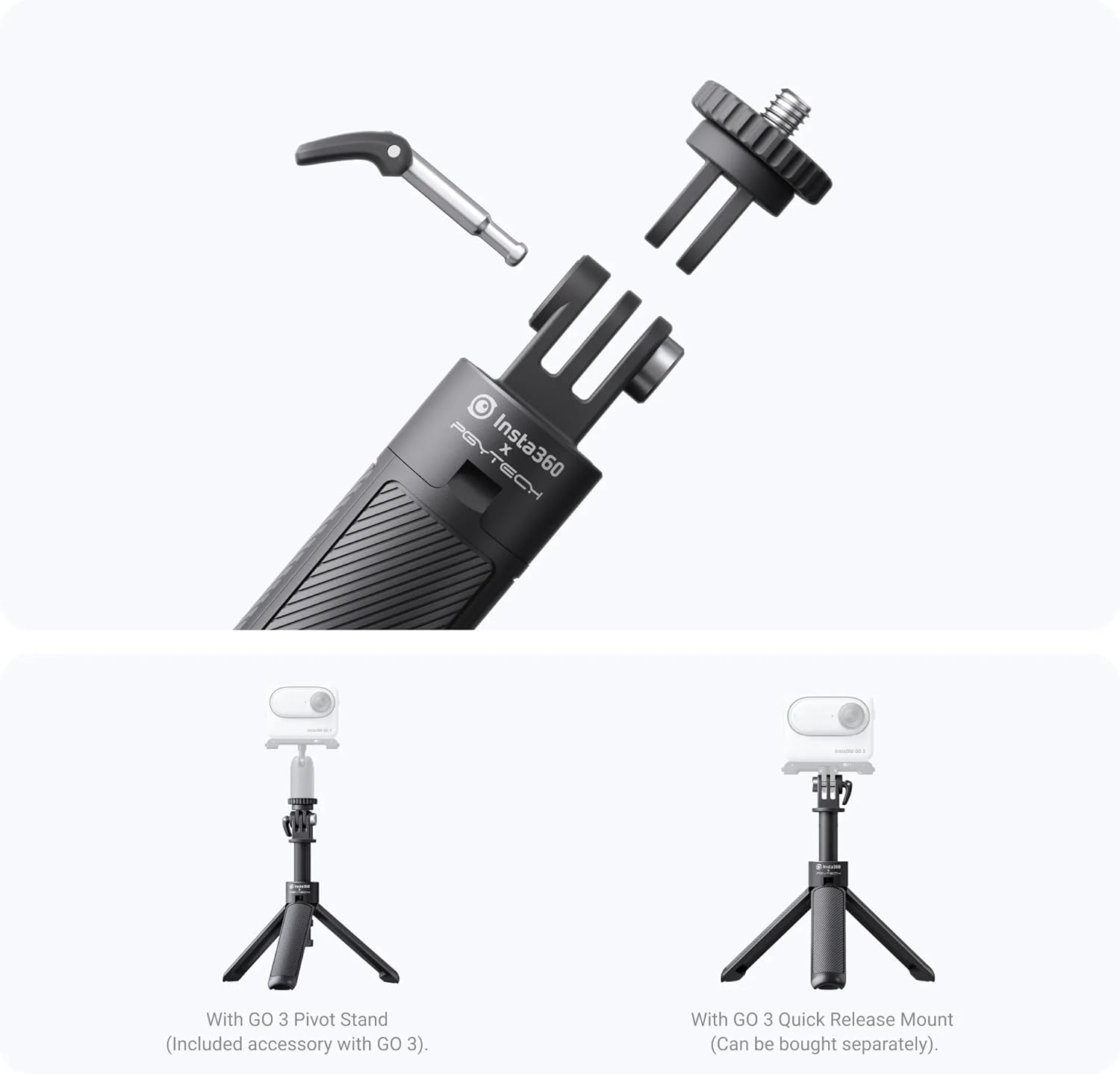 Insta360 Mini Tripod 2 in 1 for GO 3,X3,Link,ONE RS,ONE X2,ONE X,ONE R,GO 2 Black
