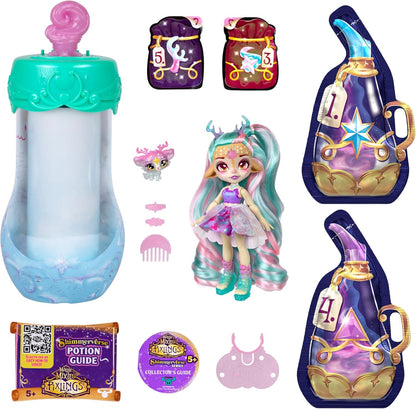 Magic Mixies - Pixlings Deluxe Pack Deerlee the Deer Pixling Now With Shimmer Reveal! Create And Mix A Magic Potion That Magically Reveals A Beautiful 6.5" Pixling Doll