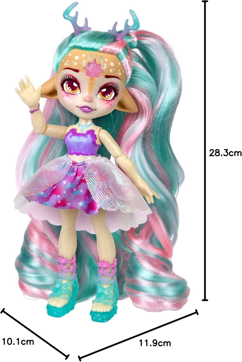 Magic Mixies - Pixlings Deluxe Pack Deerlee the Deer Pixling Now With Shimmer Reveal! Create And Mix A Magic Potion That Magically Reveals A Beautiful 6.5" Pixling Doll