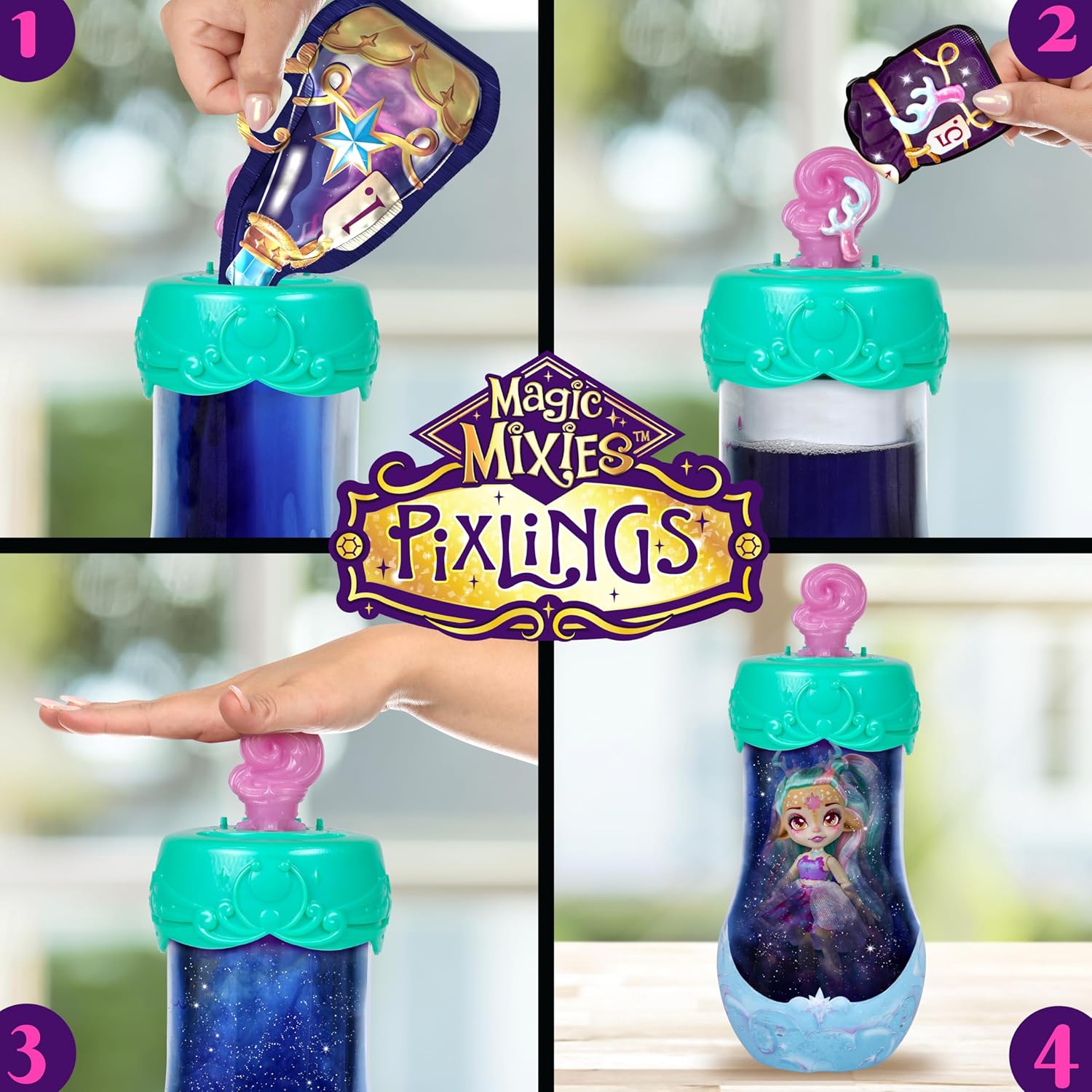 Magic Mixies - Pixlings Deluxe Pack Deerlee the Deer Pixling Now With Shimmer Reveal! Create And Mix A Magic Potion That Magically Reveals A Beautiful 6.5" Pixling Doll