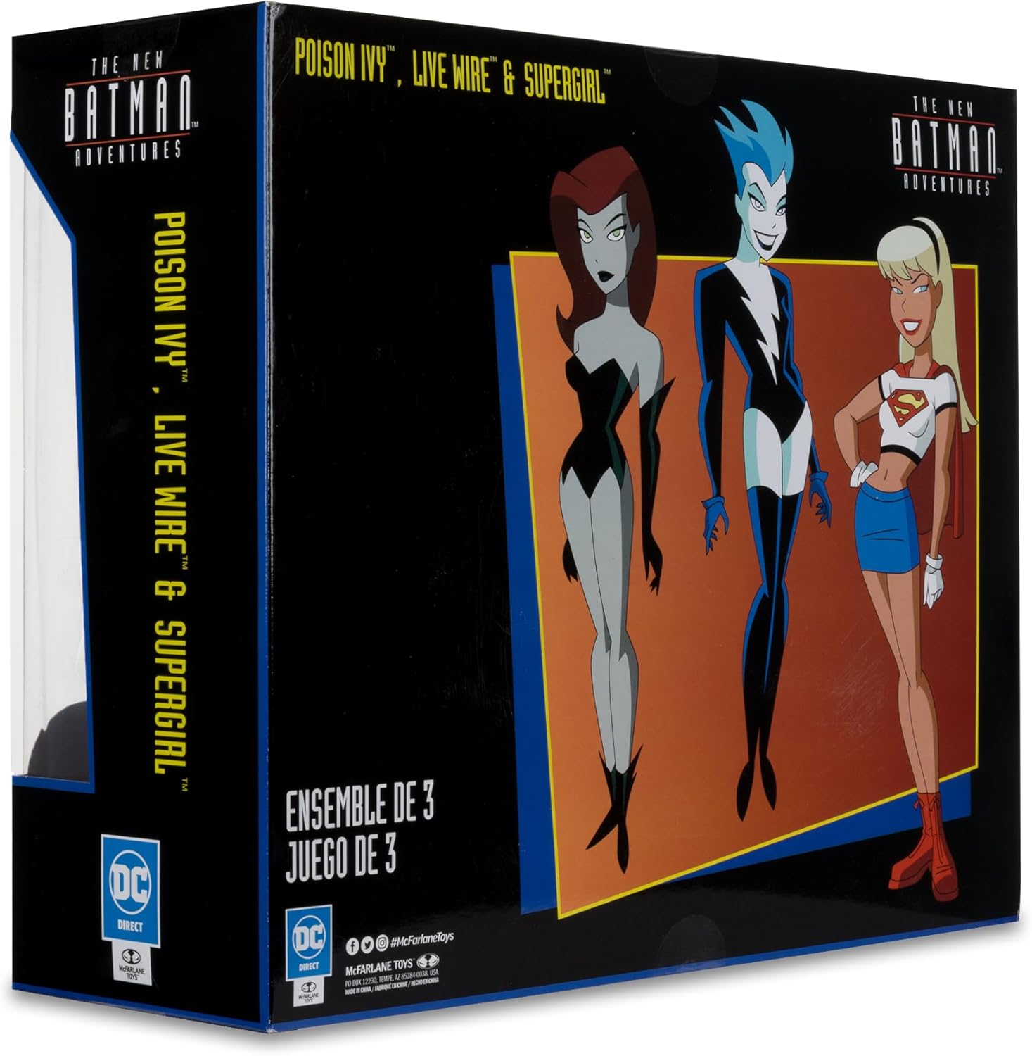 McFarlane The New Batman Adventures Poison Ivy Live Wire Supergirl (Girls' Night Out) 3pk Gold Label Toys