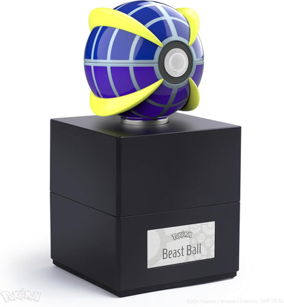 The Wand Company Original Poké Ball Authentic Replica - Realistic, Electronic, Die-Cast Poké Ball with Display Case Light Features – Officially Licensed by Pokémon (Beast Ball