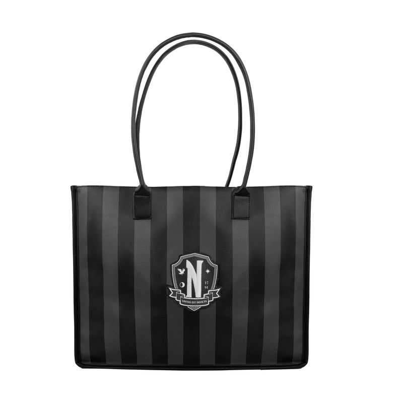Cinereplicas Wednesday - Nevermore Academy Black Shopping Bag - 41 x 34 cm - Official Licence, black