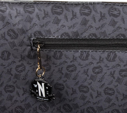 Cinereplicas Wednesday - Nevermore Academy Black Shopping Bag - 41 x 34 cm - Official Licence, black