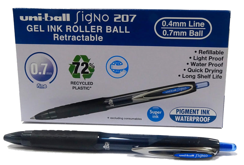 Uni-Ball Rollerball gel ink Signo UMN-207E Blue 0.7mm box 12 pcs