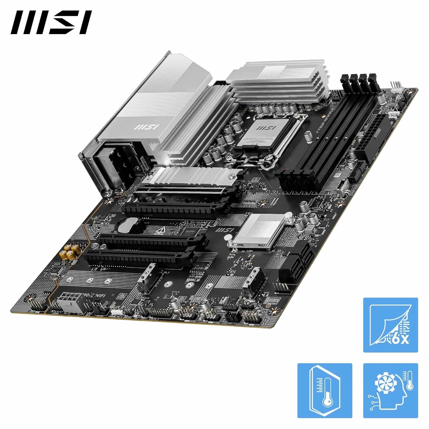MSI PRO Z890-S WIFI Motherboard, ATX - Supports Intel Core Ultra Processors (Series 2), LGA 1851 - DDR5 Memory Boost (8600+ MT/s OC), PCIe 5.0 x16 & 4.0 x16, M.2 Gen5, Wi-Fi 7, 2.5G LAN