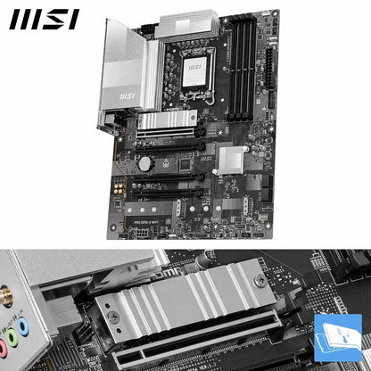 MSI PRO Z890-S WIFI Motherboard, ATX - Supports Intel Core Ultra Processors (Series 2), LGA 1851 - DDR5 Memory Boost (8600+ MT/s OC), PCIe 5.0 x16 & 4.0 x16, M.2 Gen5, Wi-Fi 7, 2.5G LAN