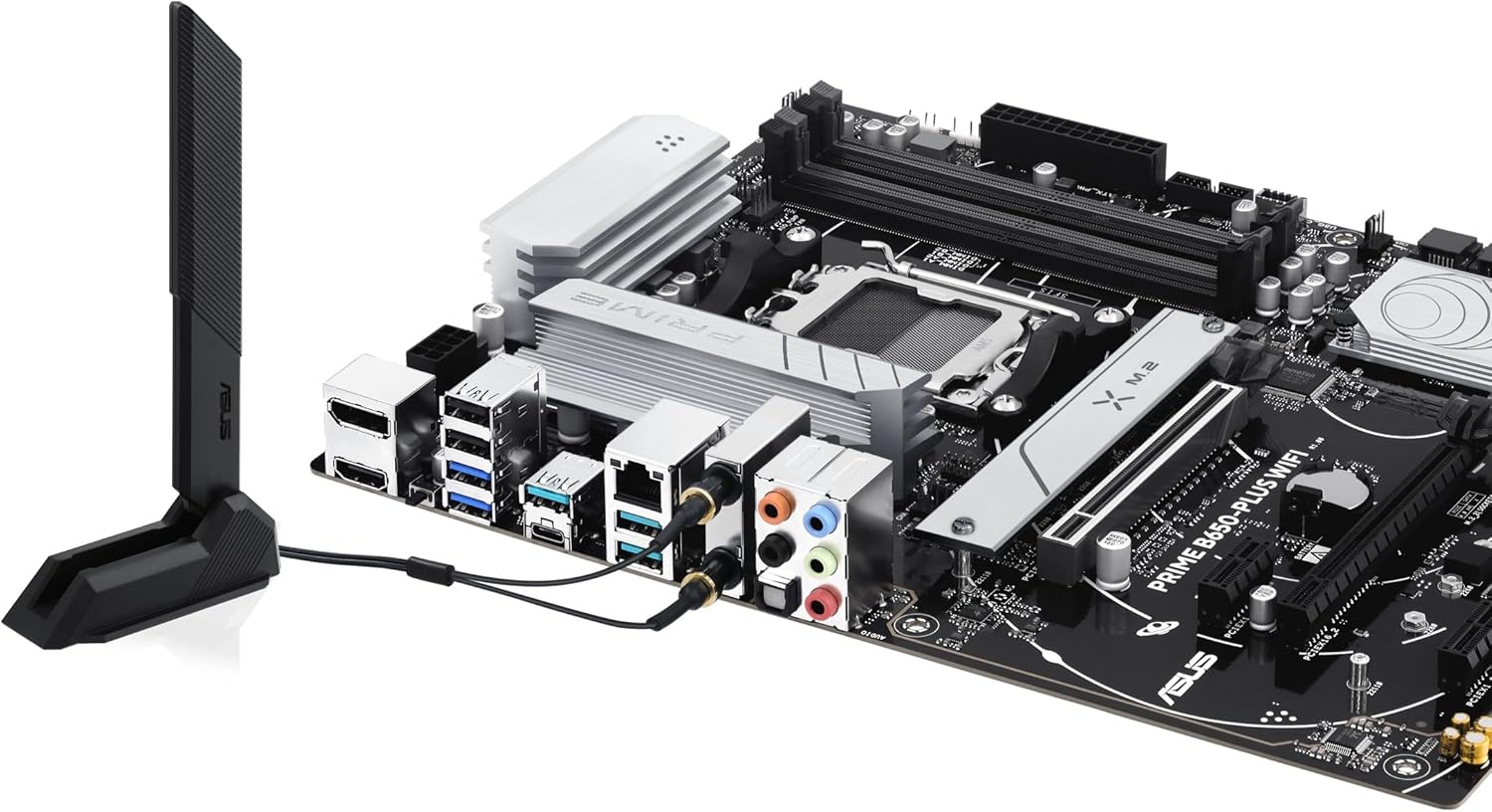 ASUS Prime B650 Plus WiFi, Scheda Madre AMD ATX, Ryzen 9000/8000/7000, DDR5, PCIe 5.0, Supporto M.2, Lan 2.5Gb, WiFi 6E, DP, HDMI, USB-C 10Gbps e USB-C 5Gbps, Thunderbolt, AURA Sync, Nera