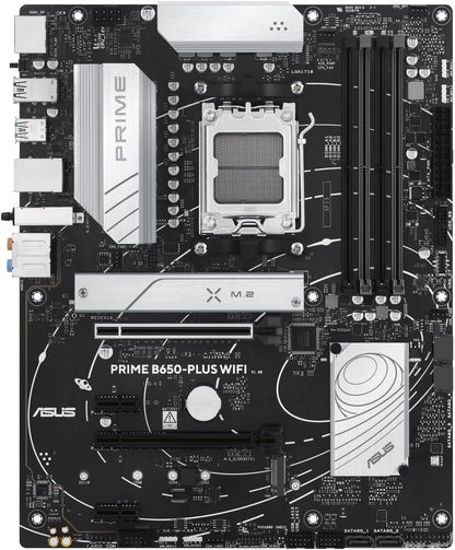 ASUS Prime B650 Plus WiFi, Scheda Madre AMD ATX, Ryzen 9000/8000/7000, DDR5, PCIe 5.0, Supporto M.2, Lan 2.5Gb, WiFi 6E, DP, HDMI, USB-C 10Gbps e USB-C 5Gbps, Thunderbolt, AURA Sync, Nera