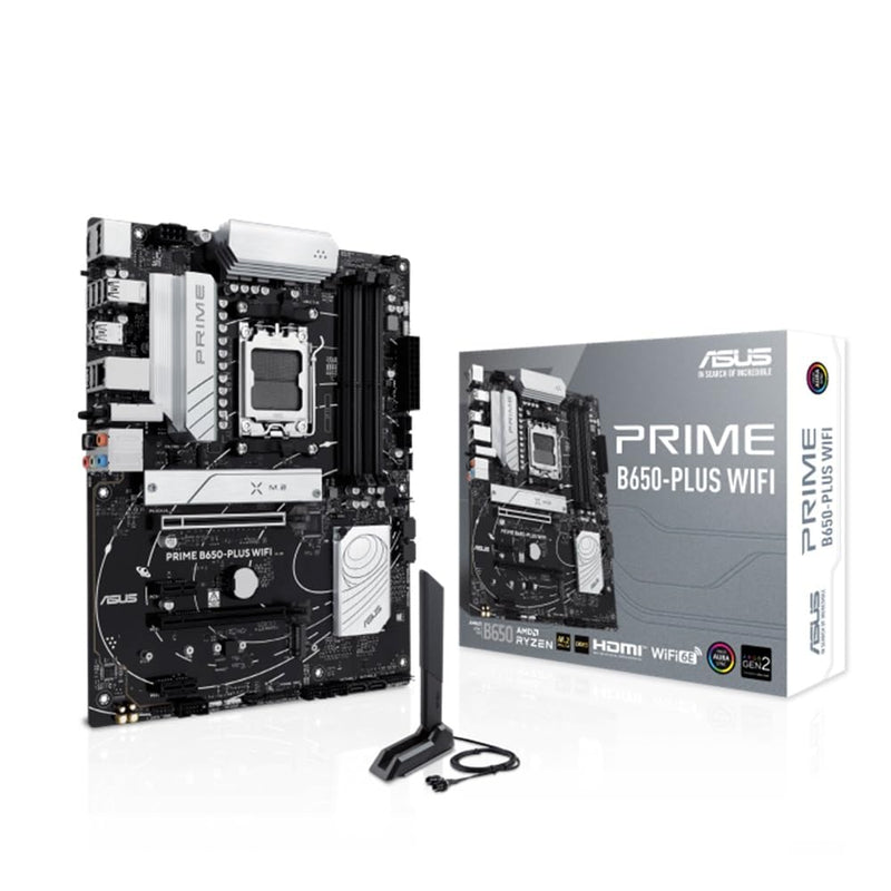 ASUS Prime B650 Plus WiFi, Scheda Madre AMD ATX, Ryzen 9000/8000/7000, DDR5, PCIe 5.0, Supporto M.2, Lan 2.5Gb, WiFi 6E, DP, HDMI, USB-C 10Gbps e USB-C 5Gbps, Thunderbolt, AURA Sync, Nera