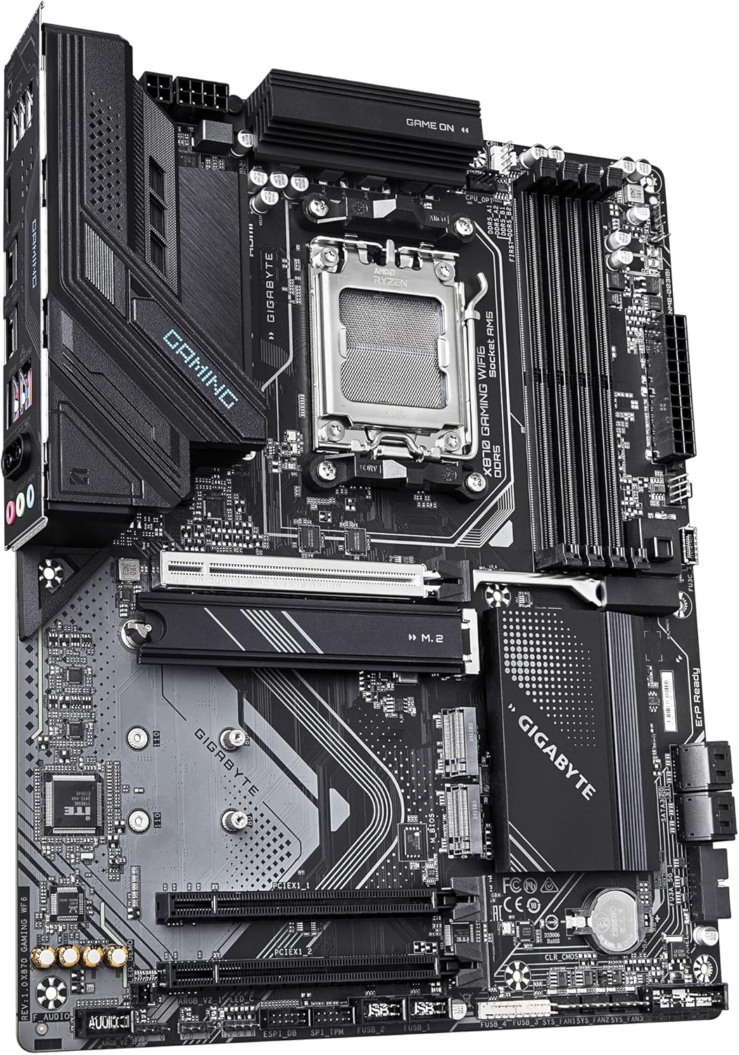 GIGABYTE X870 GAMING WIFI6 Motherboard - Supports AMD Ryzen 9000 CPUs, 8+2+2 phases VRM, up to 8000MHz DDR5 (OC), 1xPCIe 5.0, Wi-Fi 6, 2.5GbE LAN, USB 4