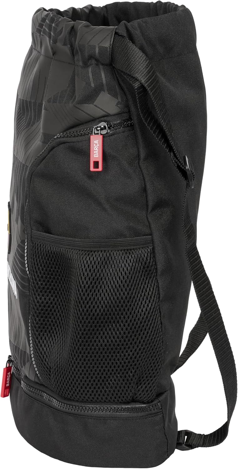 F.C. Barcelona Black – Backpack, Ideal for Children of Different Ages, Comfortable and Versatile, Quality and Strength, 34 x 15 x 43 cm, Colour: Black, Estándar, Casual, Black, Estándar, Casual