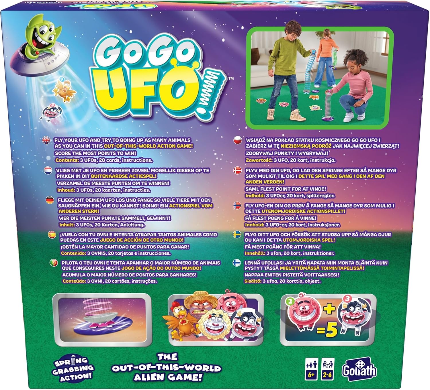 Goliath Go Go UFO, Gesellschaftsspiele AB 6 Jahren, Familienspiel für 2 BIS 6 Personen, Spiel mit Bewegung, das Die Feinmotorik fördert
