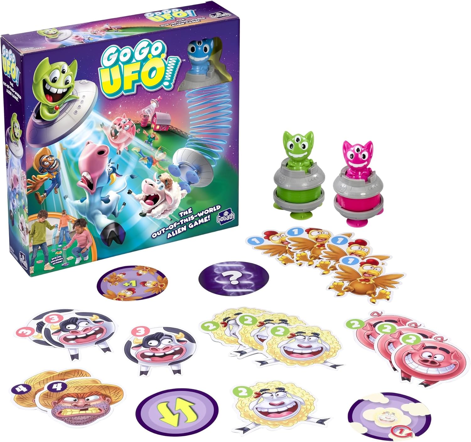 Goliath Go Go UFO, Gesellschaftsspiele AB 6 Jahren, Familienspiel für 2 BIS 6 Personen, Spiel mit Bewegung, das Die Feinmotorik fördert