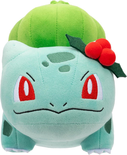 Pokémon PKW3673-20 cm Winter Plush - Bisasam with Christmas Branch Official Plush