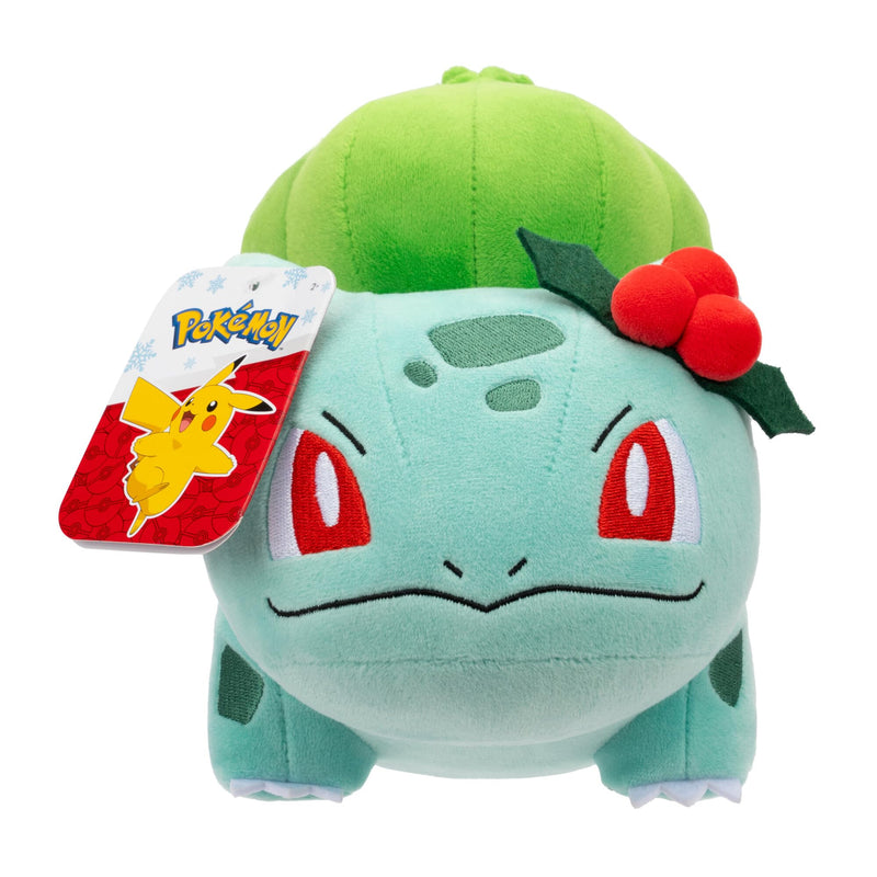 Pokémon PKW3673-20 cm Winter Plush - Bisasam with Christmas Branch Official Plush