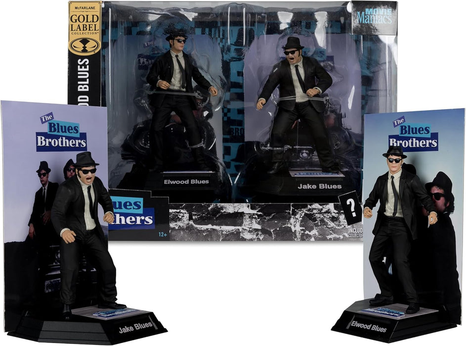 The Blues Brothers Jake & Elwood Blues 6in Posed Figure Gold Label 2-pk McFarlane Toys