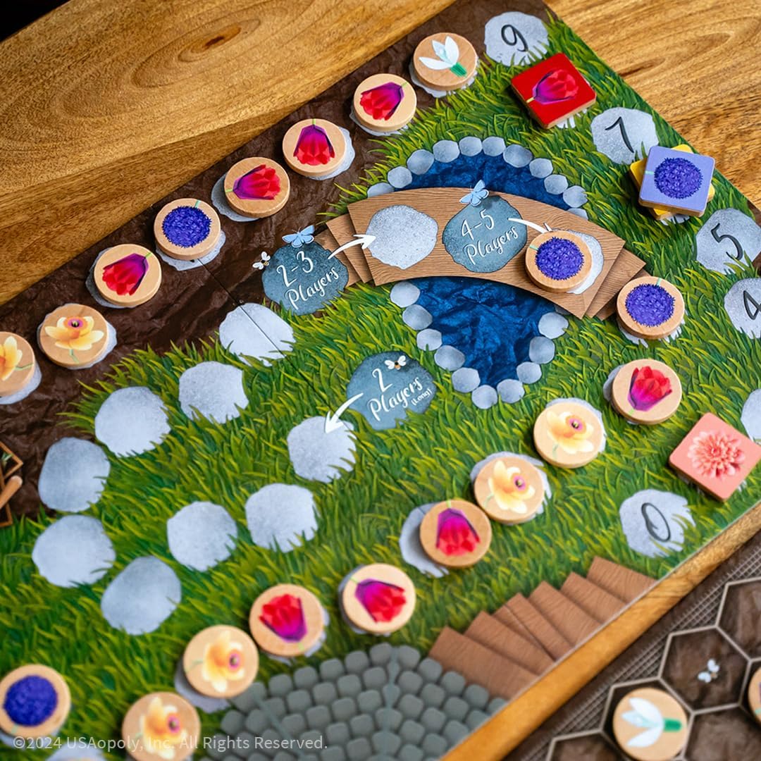 USAopoly Stalk Exchange Board Game Beautiful Flower and Gardening Themed Strategy Game Fast & Fun Gameplay Ages 10+ 2-5 Players English