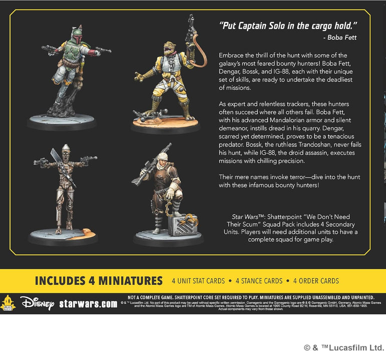 Atomic Mass Games | Star Wars Shatterpoint We Don’t Need Their Scum | Expansión de Miniaturas | A Partir de 14 Años | para 2 Jugadores | 90 Minutos por Partida | Multilenguaje (Incluye Español