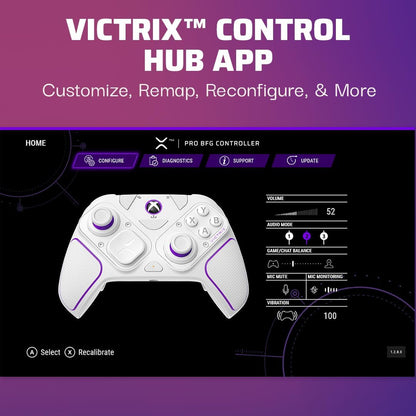 PDP Victrix Pro BFG draadloos Controller: White For Xbox Series X|S, Xbox One, and Windows 10/11 PC