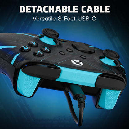 PDP Xbox REMATCH GLOW Wired controller TITAN STEEL