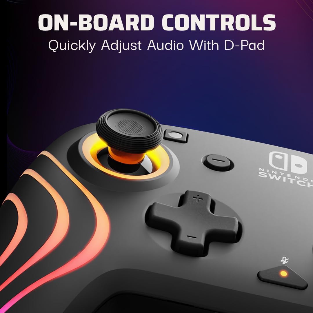PDP Nintendo Switch Afterglow Wave- Wired- Black