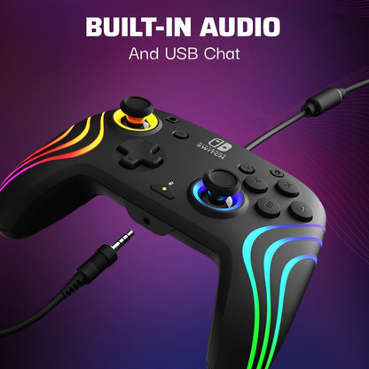 PDP Nintendo Switch Afterglow Wave- Wired- Black