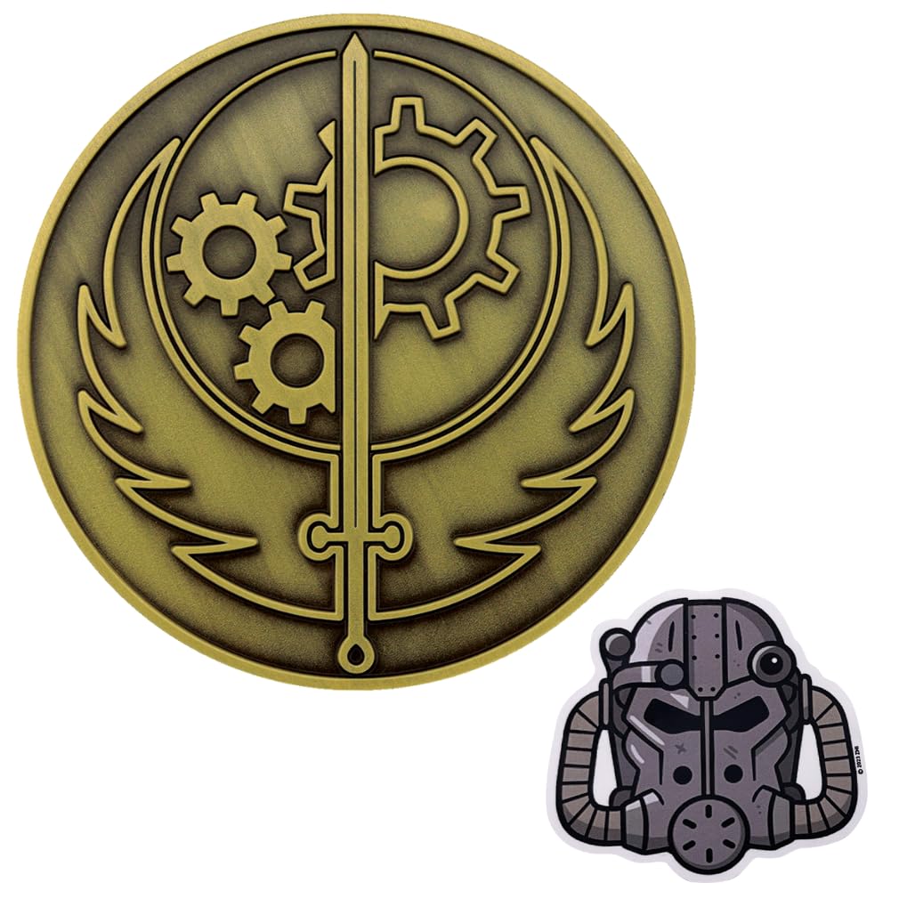 Fallout Brotherhood of Steel Medallion + Vinyl Sticker